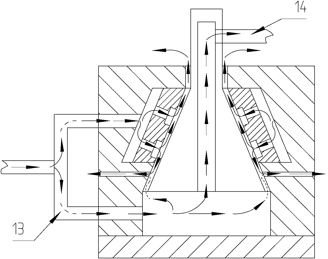 Cone-shaped friction-free rotary air supply air floatation device