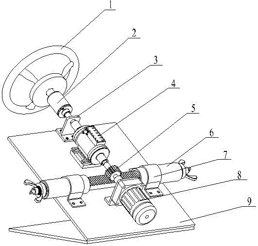 Steering wheel road feel simulating device with adjustable rotating angle range