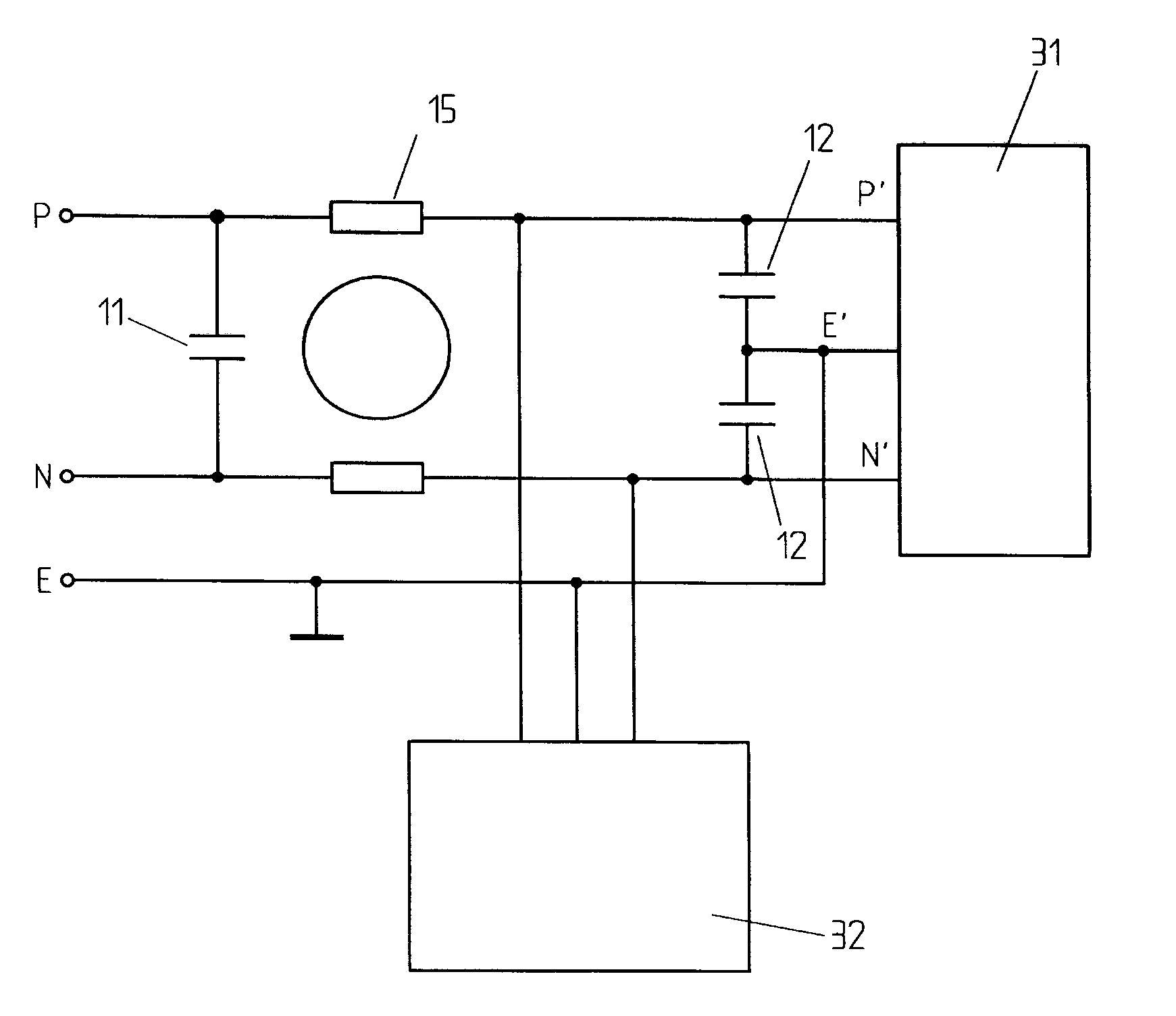 Active emc filter for medical applications