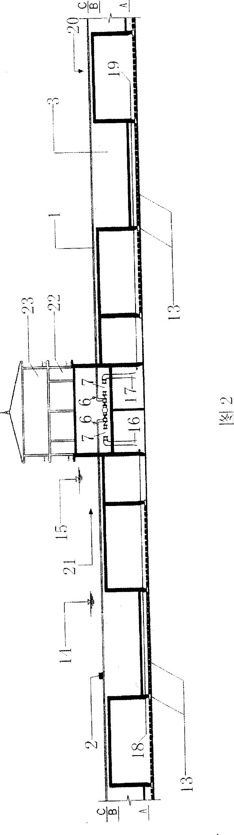 Construction method for matching backwash in water purification building filter layer