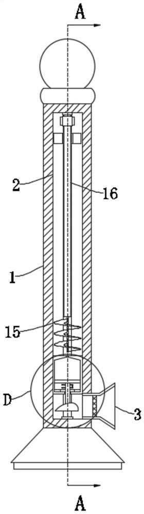 Urban road guardrail with self-cleaning function