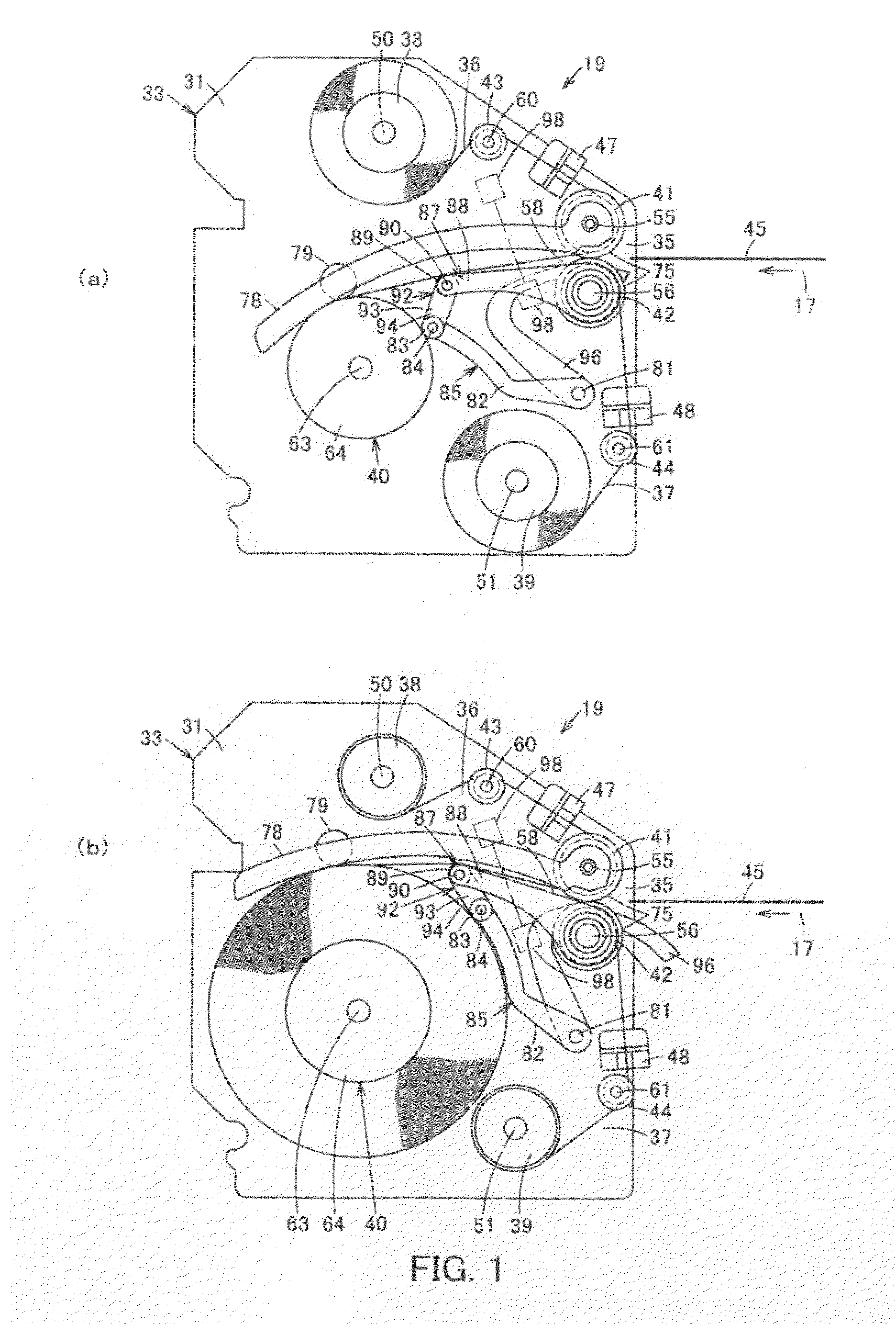 Paper sheet storing and feeding unit