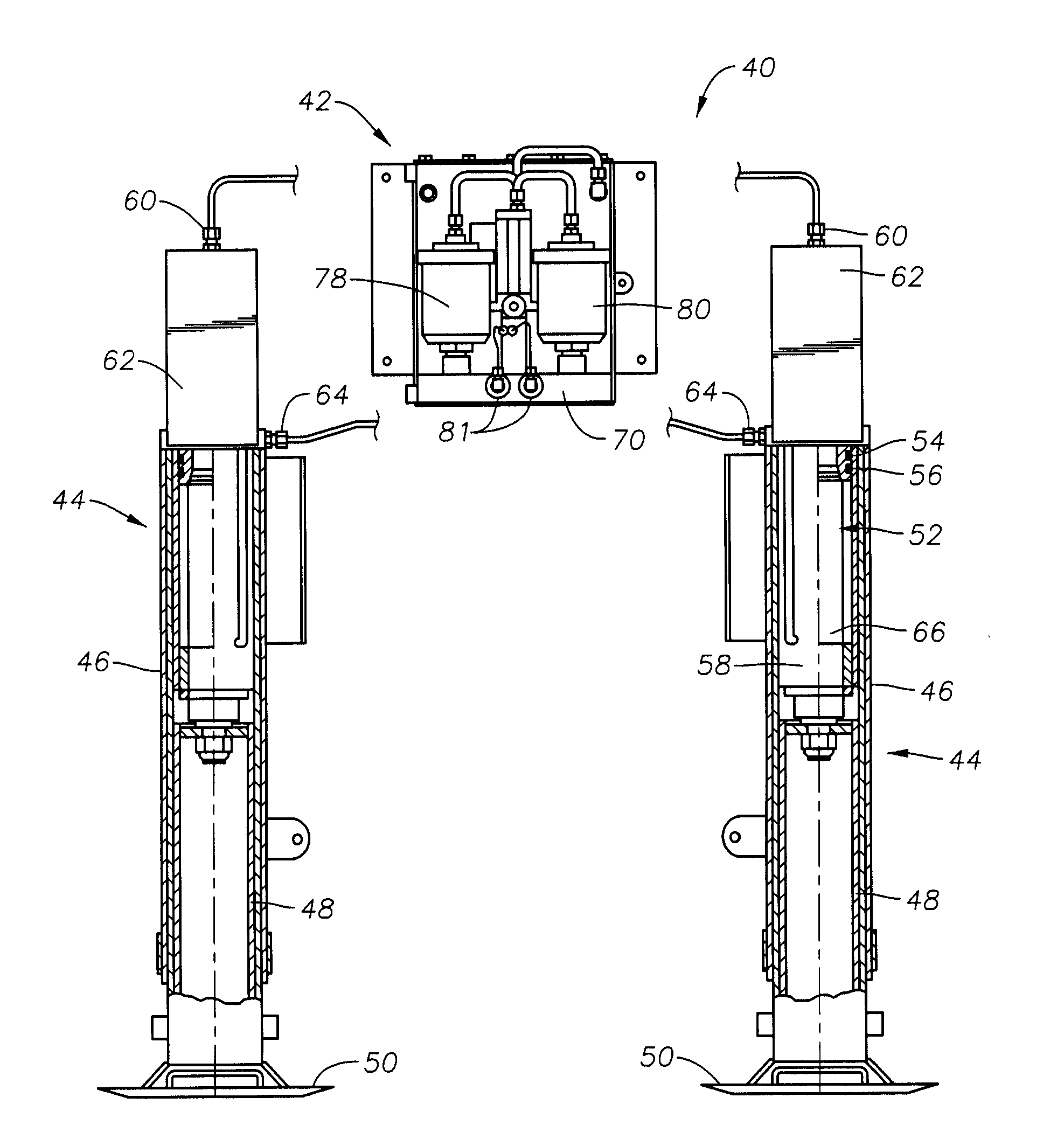 Landing gear control system for trailers