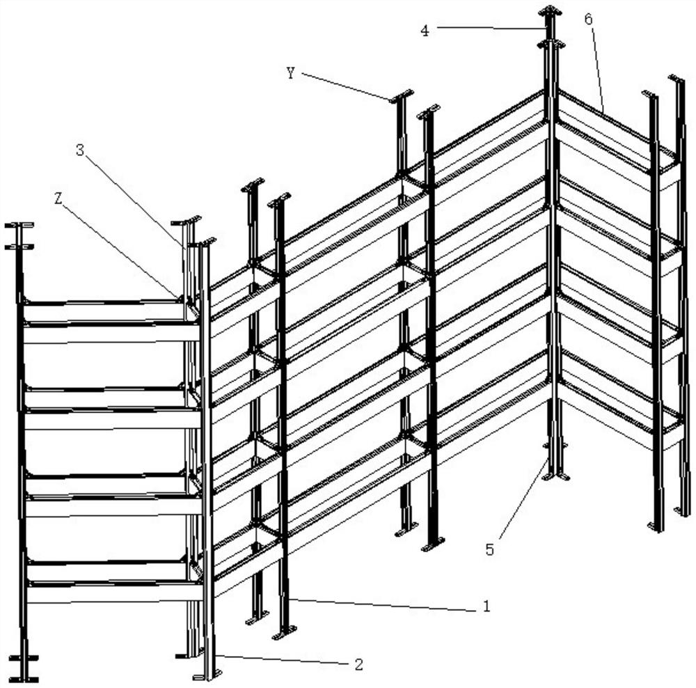 Assembling method of fabricating type partition keel profile through clamping plate buckling part