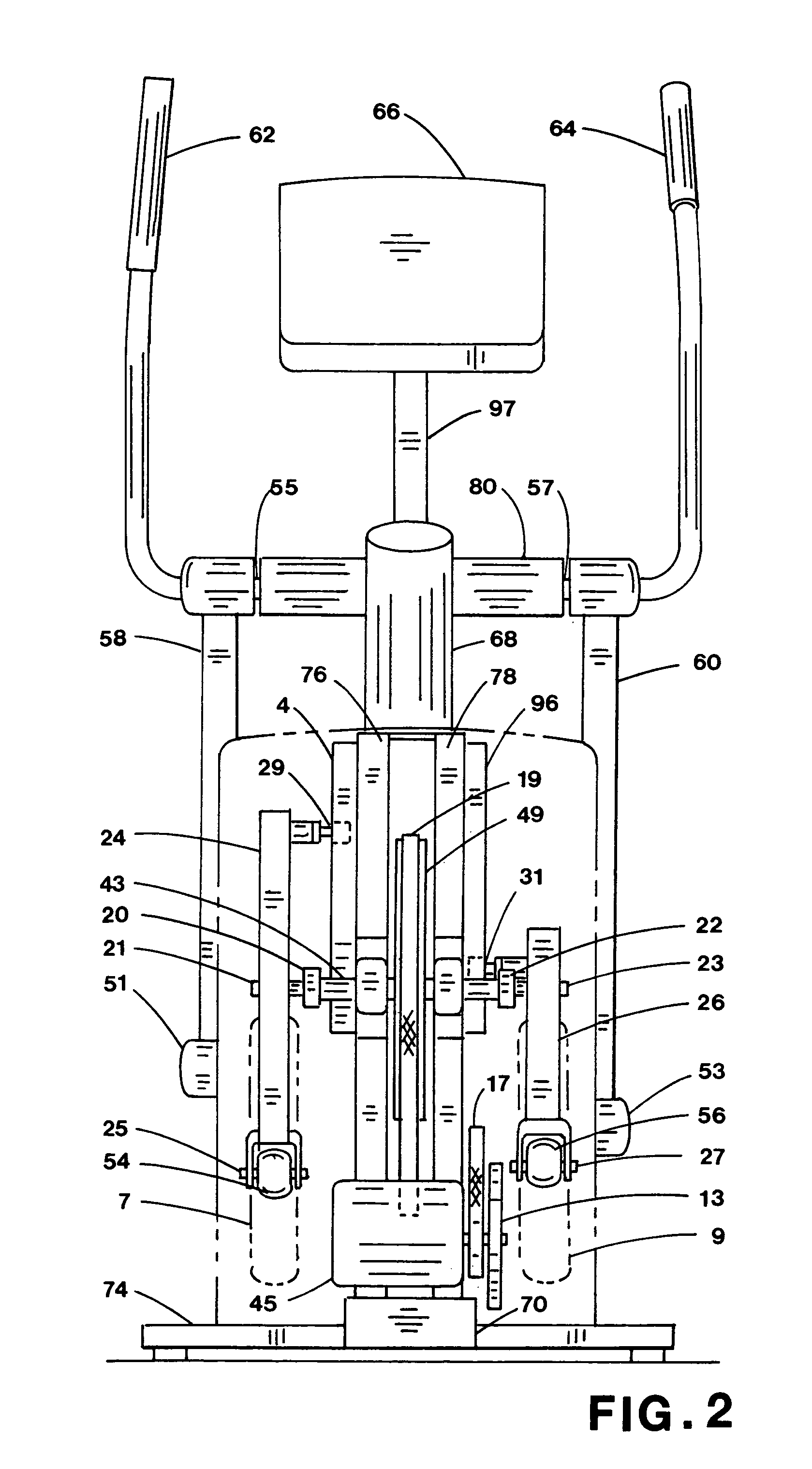 Elliptical exercise apparatus cams