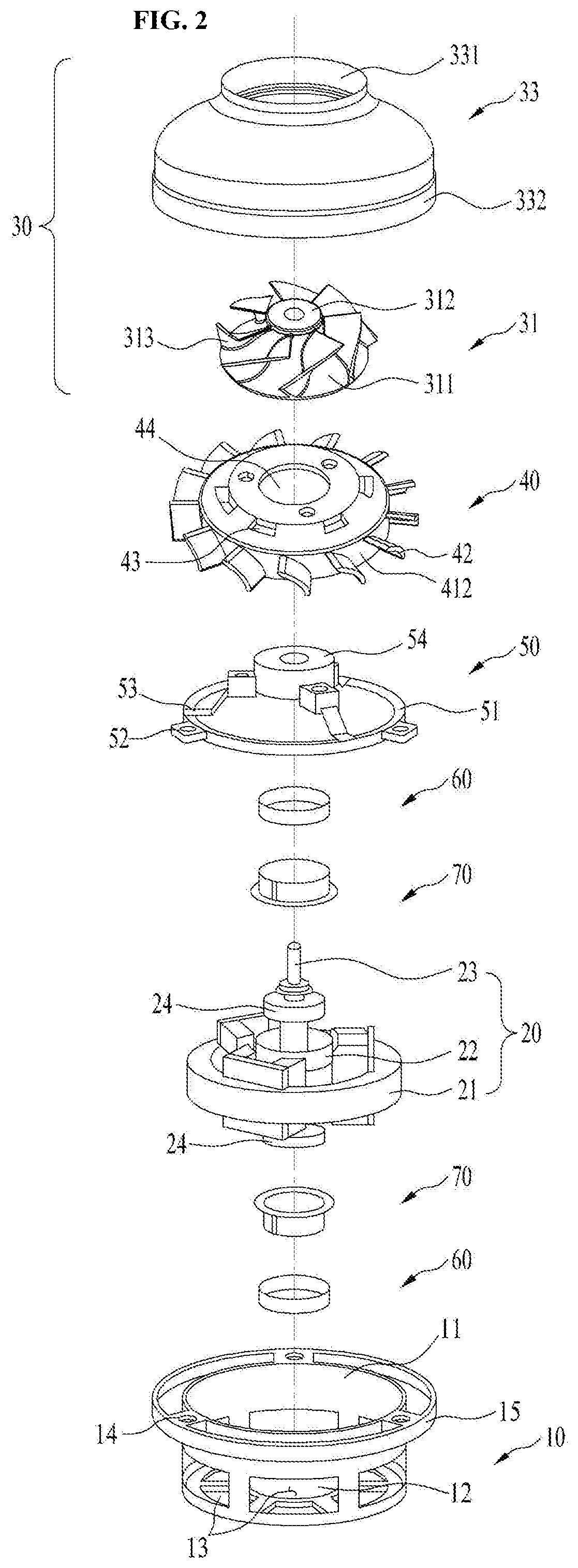 Divided core of a motor