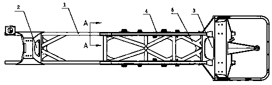 Improved auxiliary frame of large-earthwork concrete mixing carrier