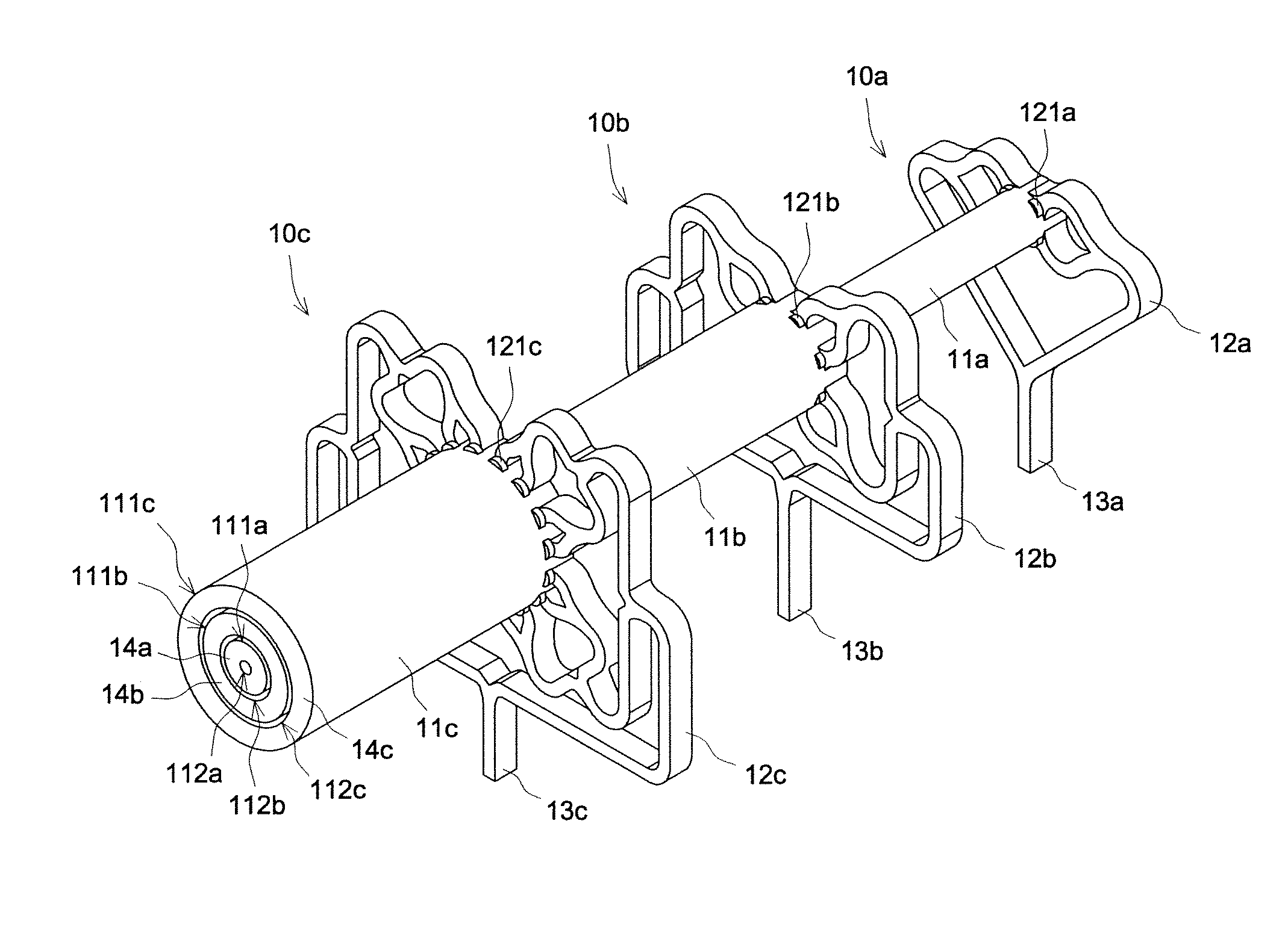 Multi-channel mode converter and rotary joint operating with a series of TE or TM mode electromagnetic wave