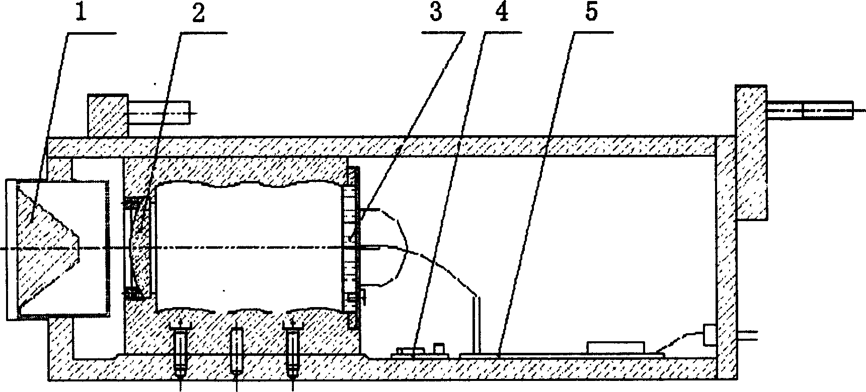 Electronic laser target of tunnel digging construction guiding system