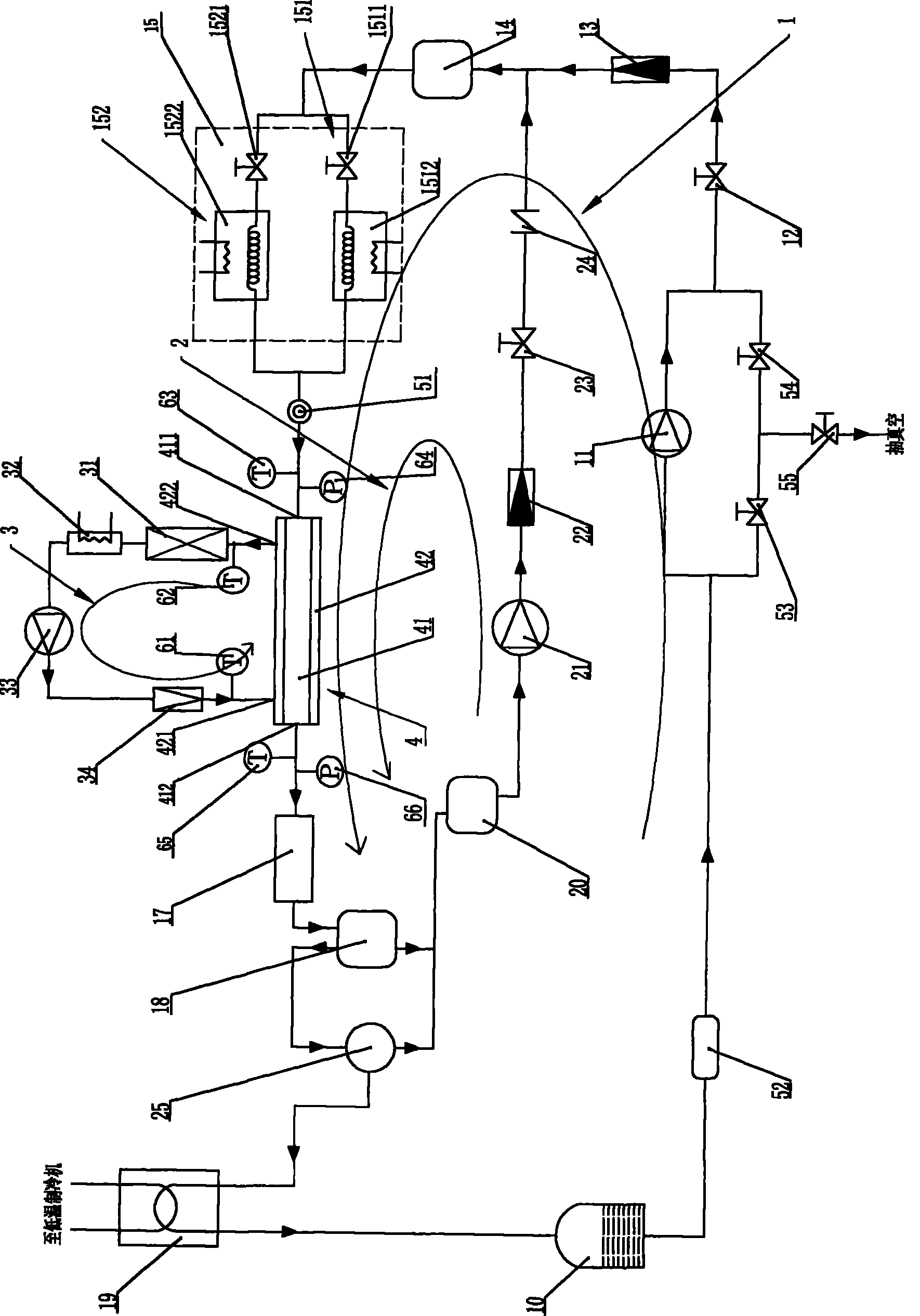 Tube refrigerant oil-bearing evaporation/condensation heat transfer testing integrated device and test method thereof