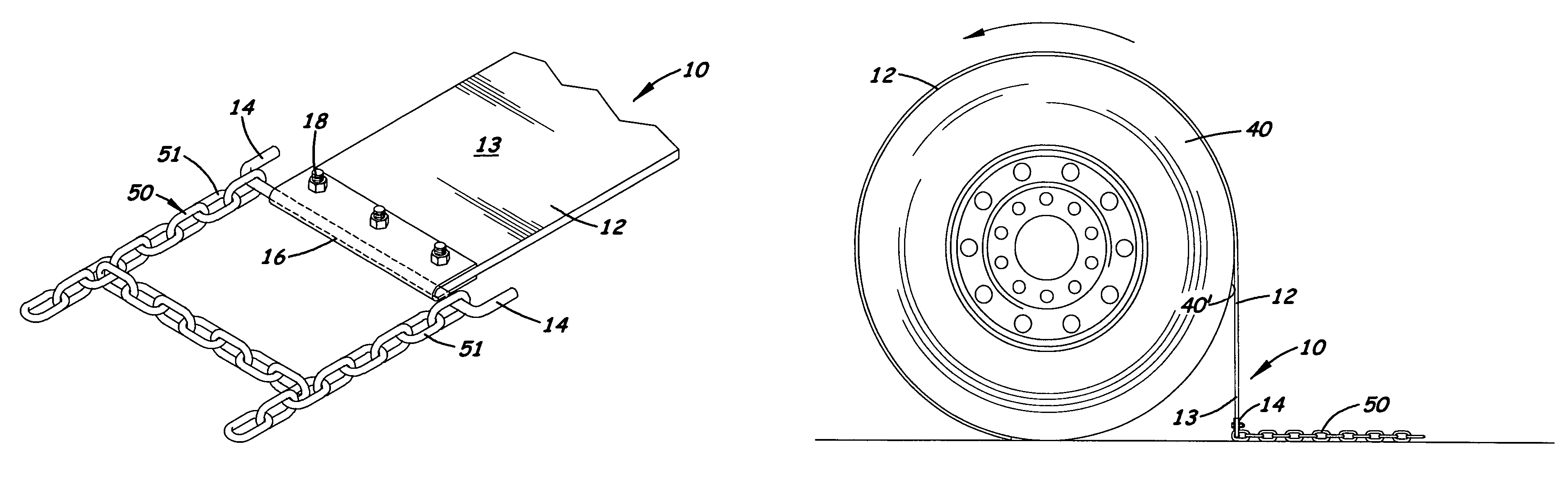 Tool and method for tire traction device installation