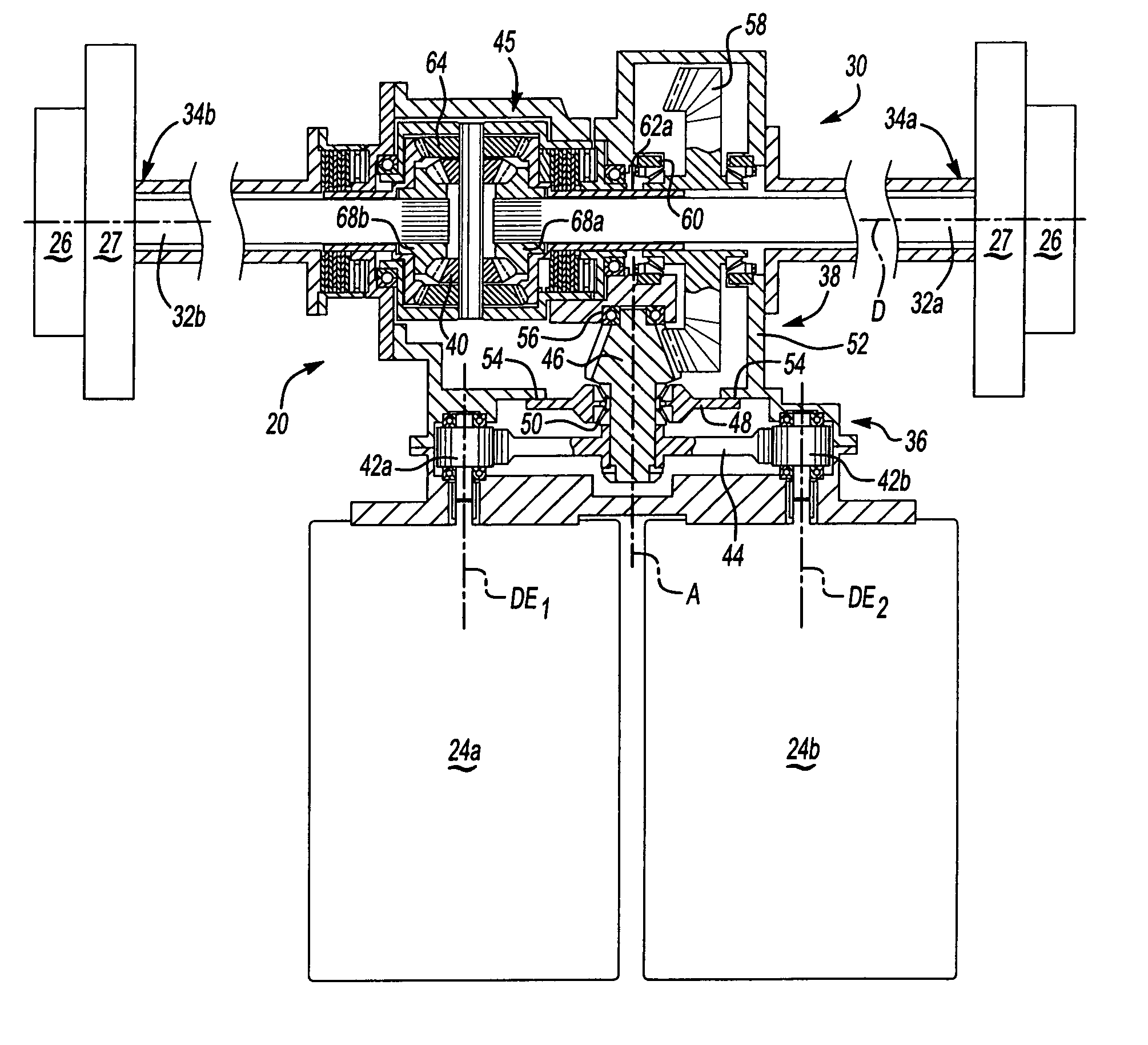 Axle assembly with transverse mounted electric motors