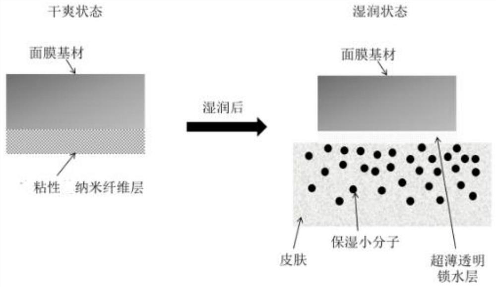 A nanofiber moisturizing mask with viscous hydroxyl functional groups on the surface and its preparation method and application