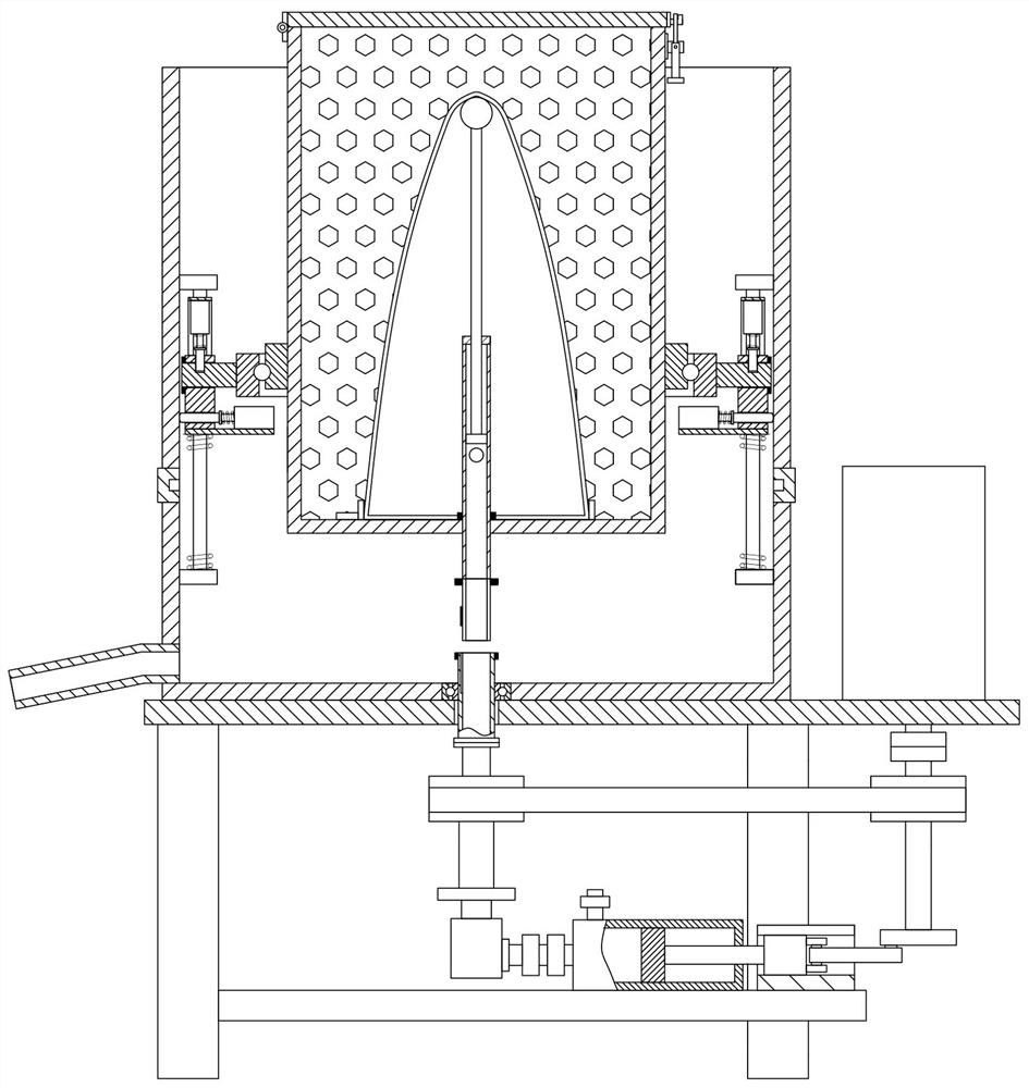 Shii-take spin-drying device during production process of bottled shii-take sauce