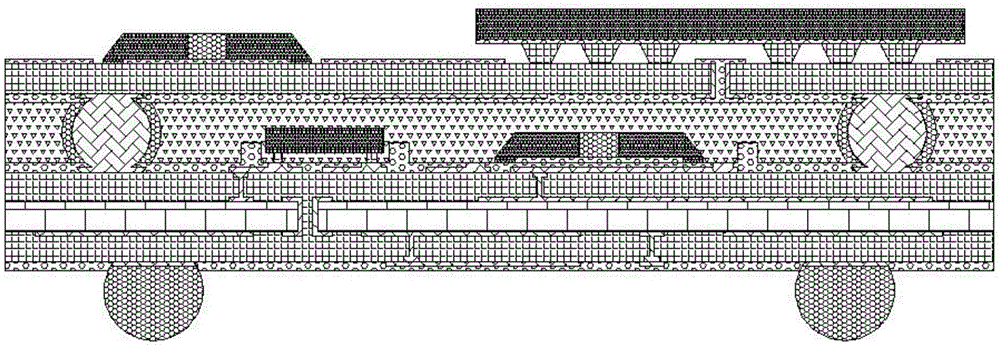 Two-way integrated embedded chip rerouting POP packaging structure and manufacturing method thereof