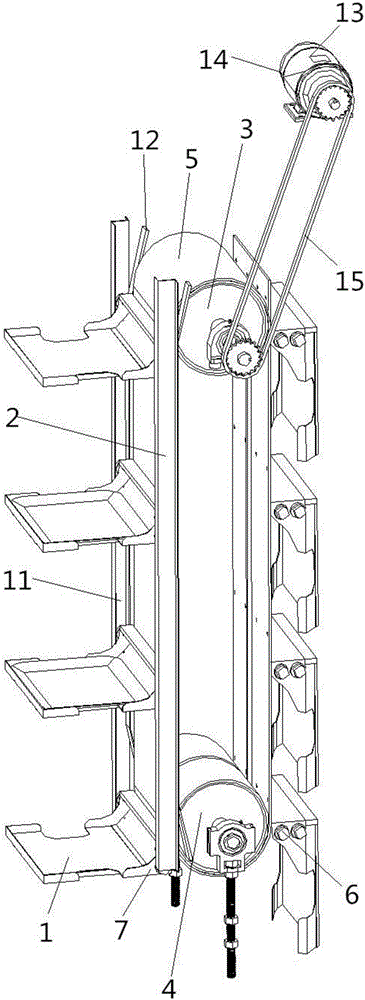 Vertical circulation transmission structure of serving machine