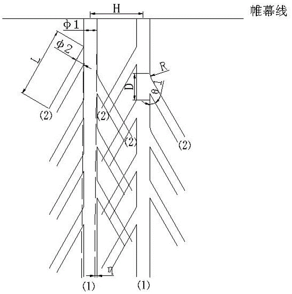 Grouting curtain drilling structure and construction process thereof