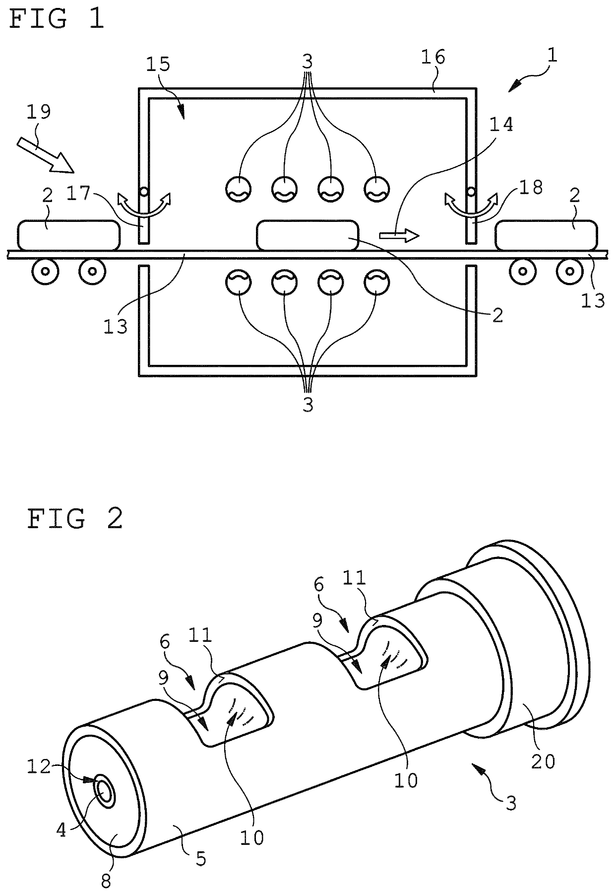 Device for treating a product with microwaves