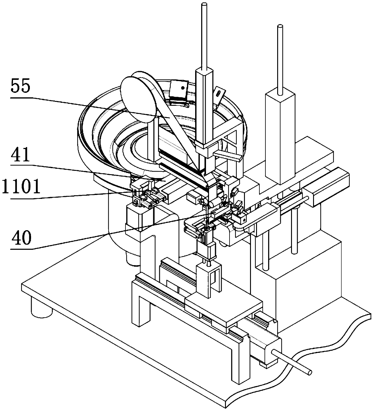 Automatic shoelace buckle threading machine and application thereof