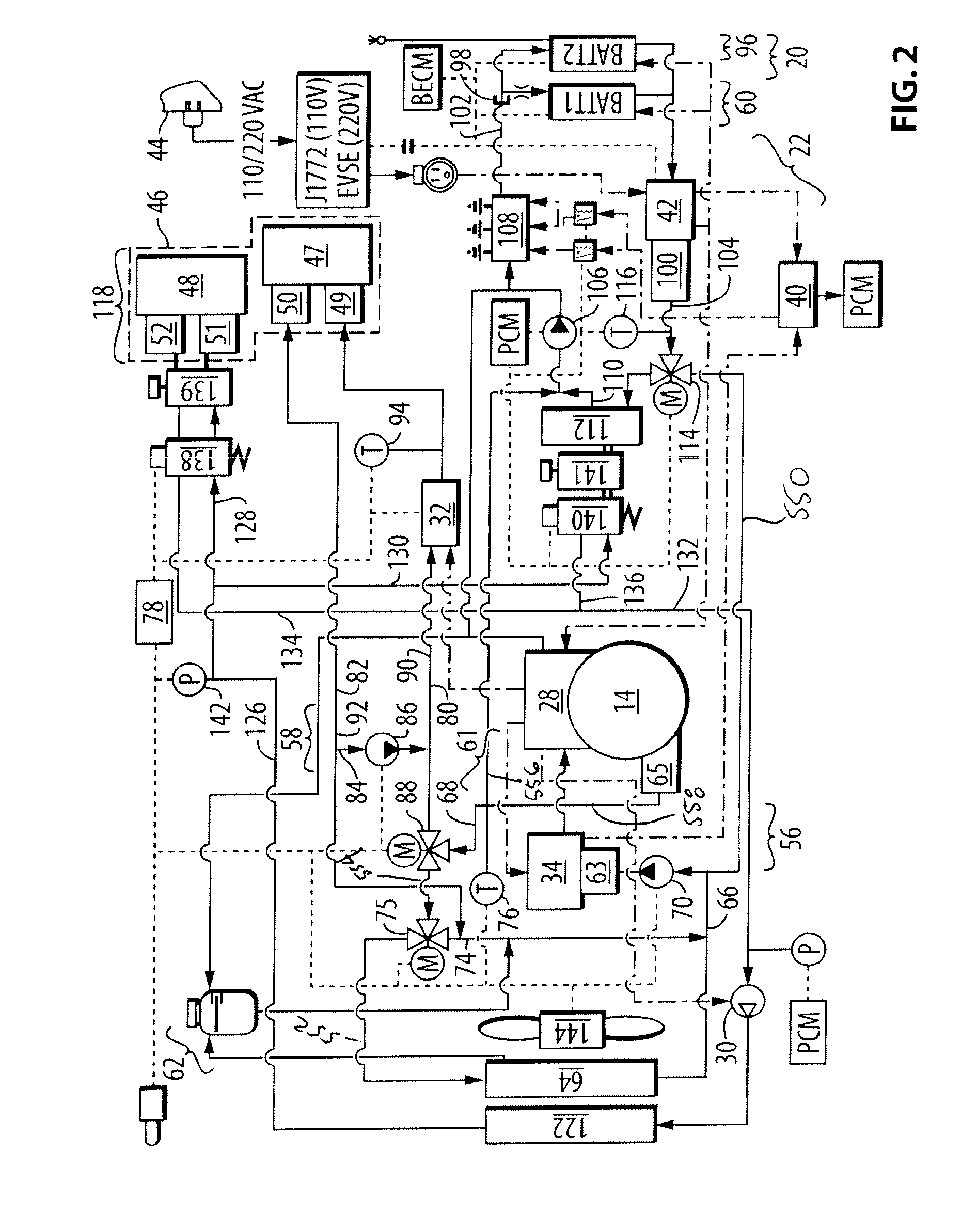 Vehicle with traction motor with preemptive cooling of motor fluid circuit prior to cooling of battery fluid circuit