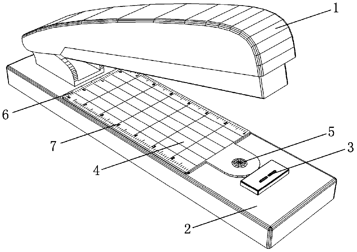 A stapler with a binding ruler