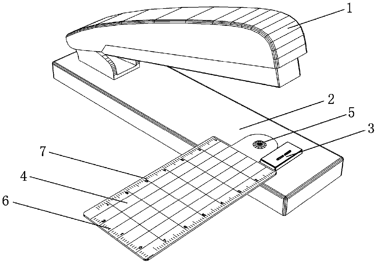 A stapler with a binding ruler