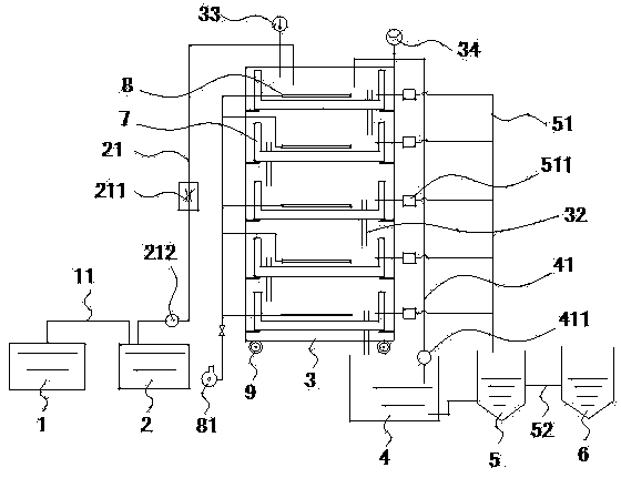 Device for purifying livestock and poultry breeding wastewater by microalgae and method thereof