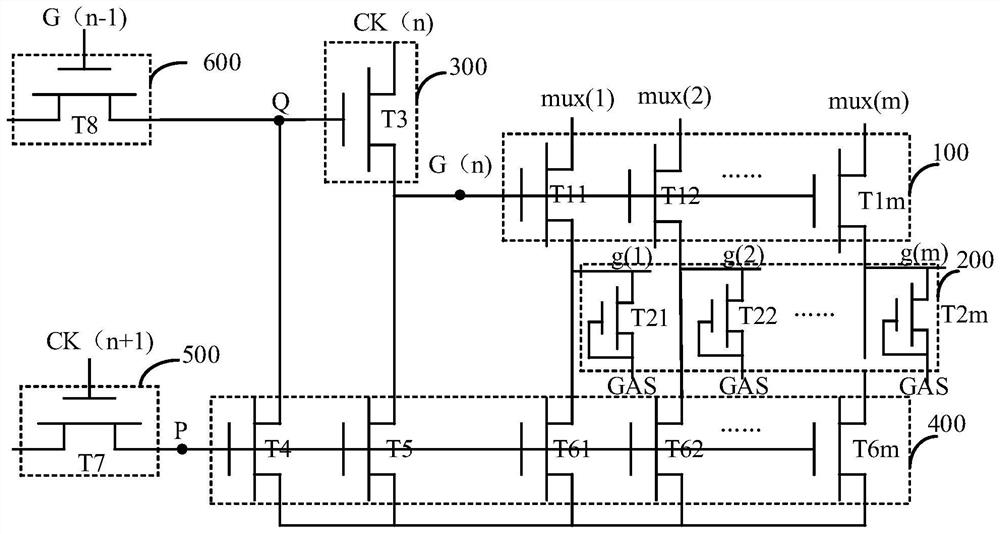 Multiplexing gate drive circuit and display panel