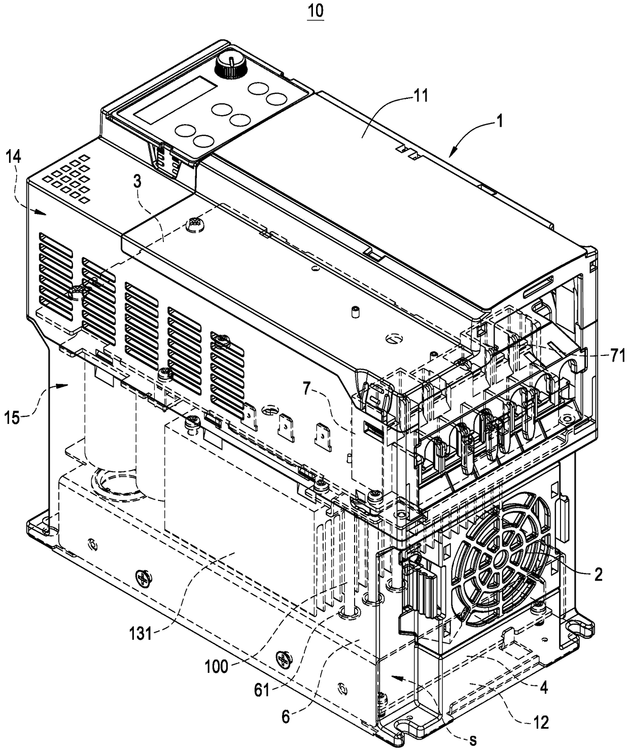 Inverter structure with built-in emi circuit