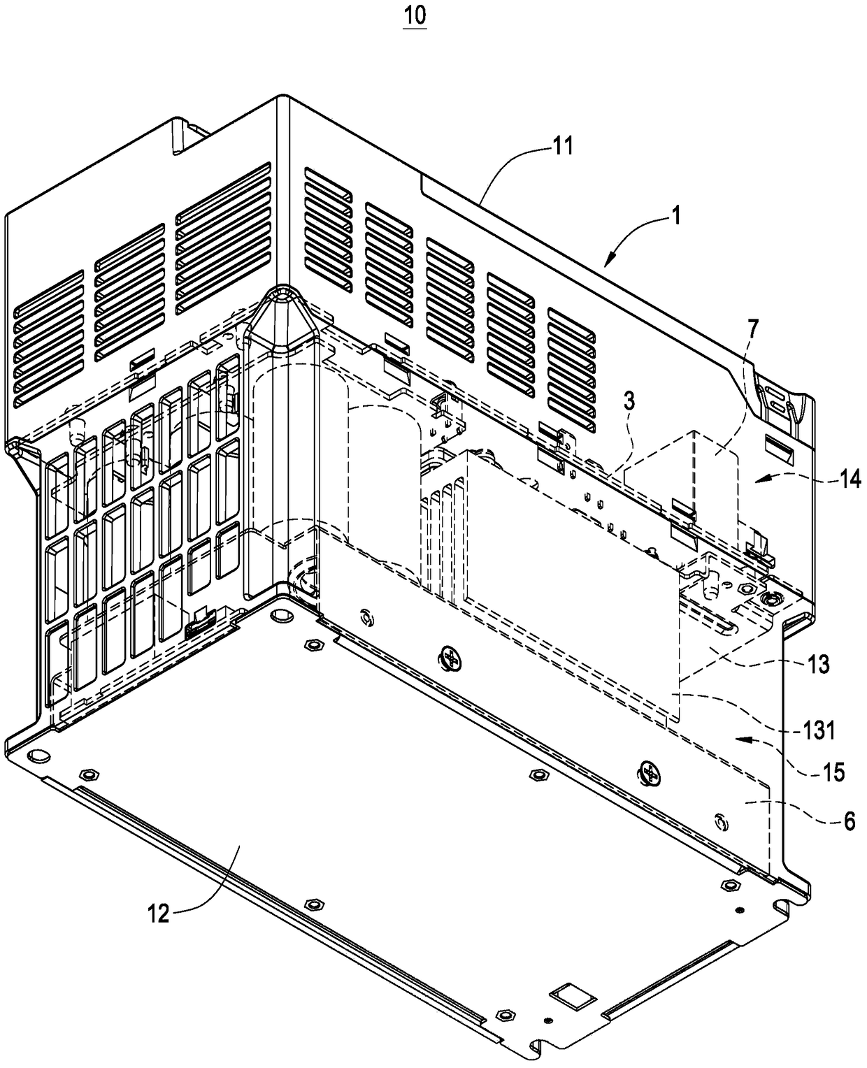 Inverter structure with built-in emi circuit