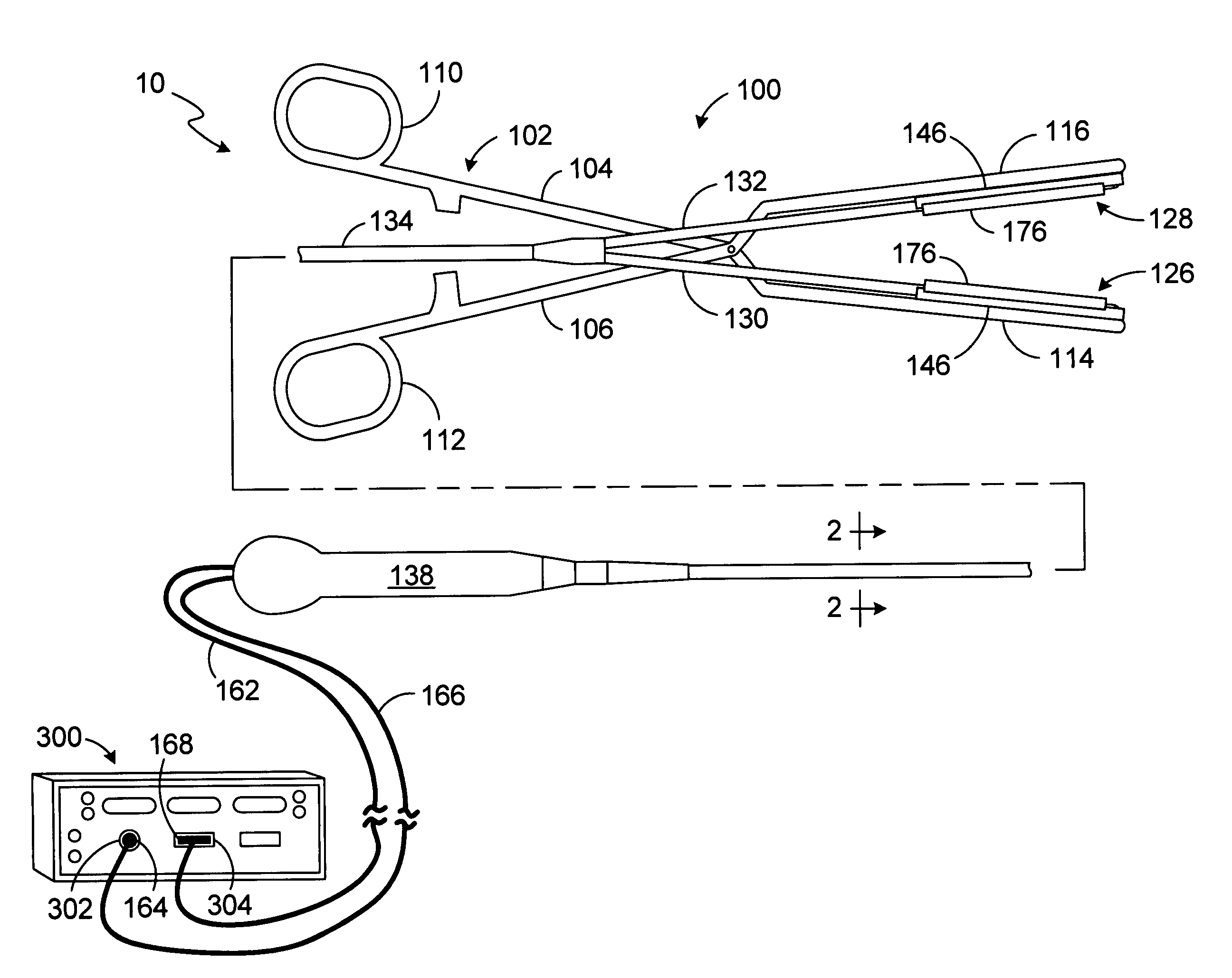 Clamp based lesion formation apparatus with variable spacing structures