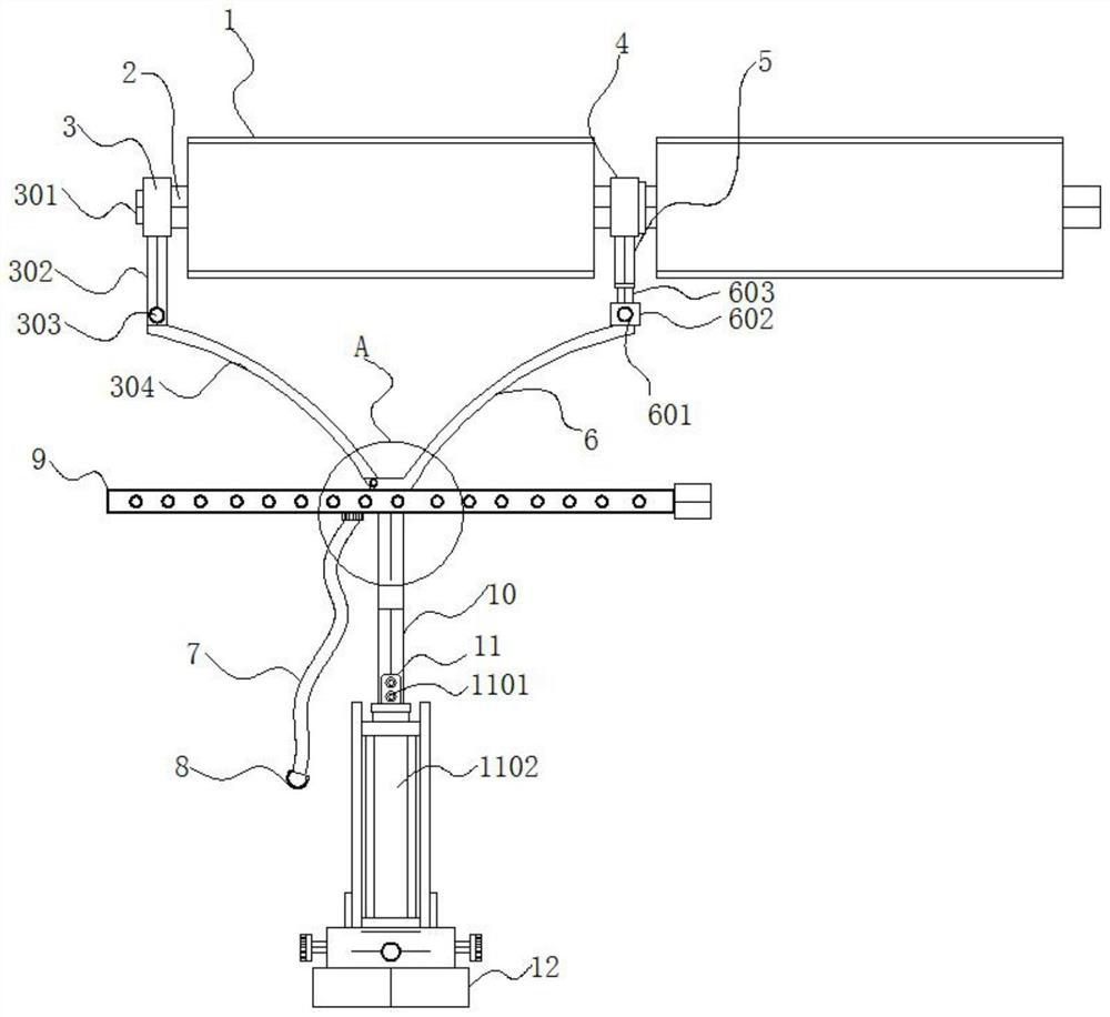 Wall whitewashing brush with telescopic adjusting structure for building construction