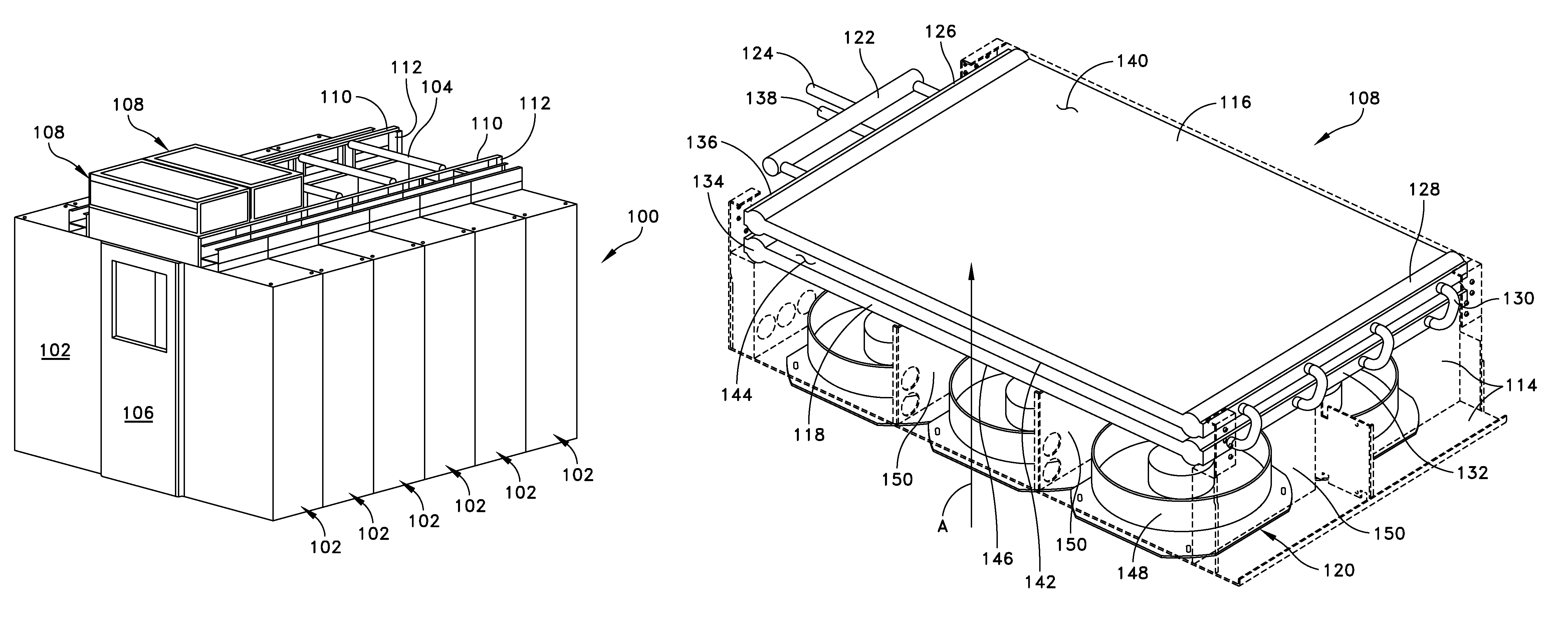 Hot aisle containment cooling unit and method for cooling