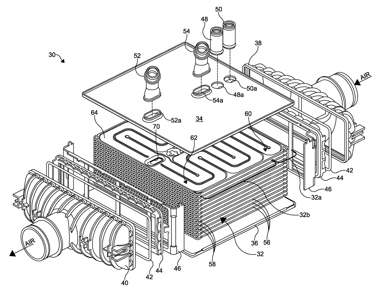 Water-cooled charge air cooler with integrated multi-stage cooling