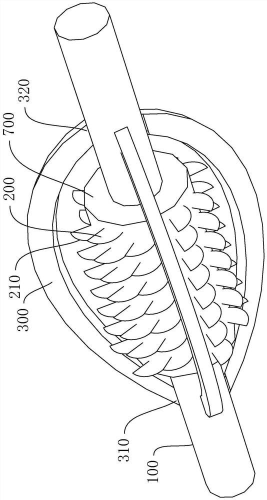 Concrete mixing head and concrete mixing device