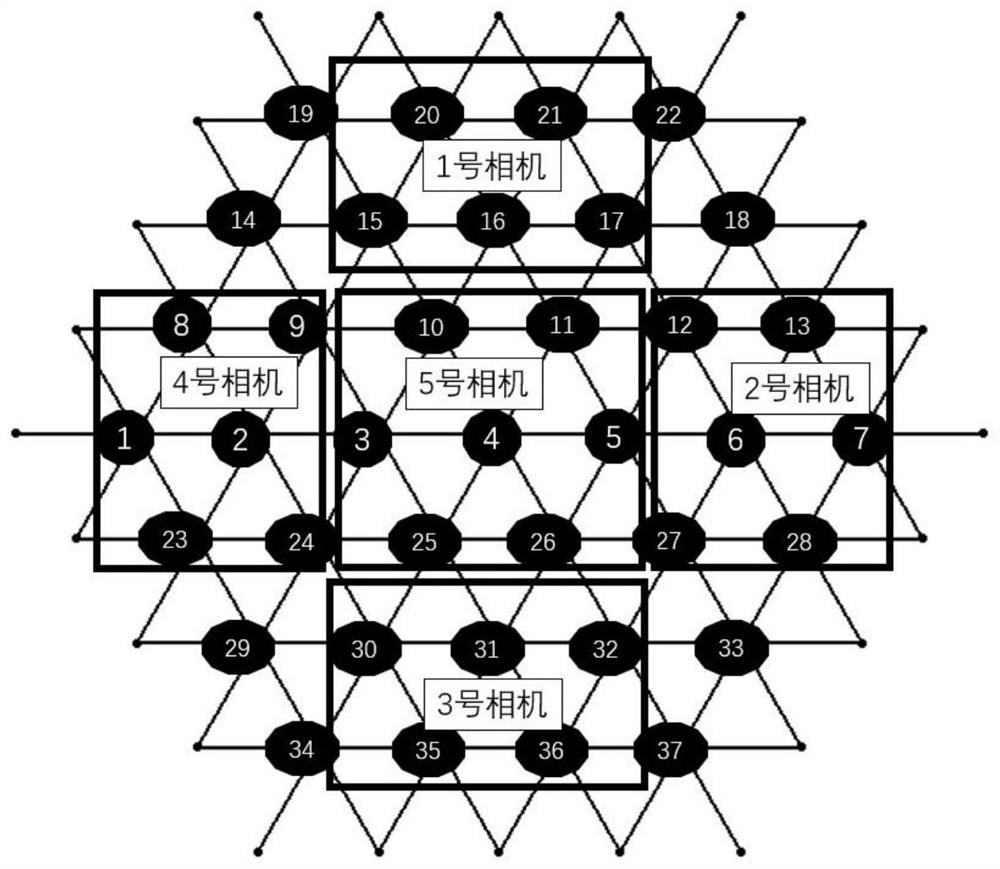 Visual positioning feedback method for cable net type chain nodes