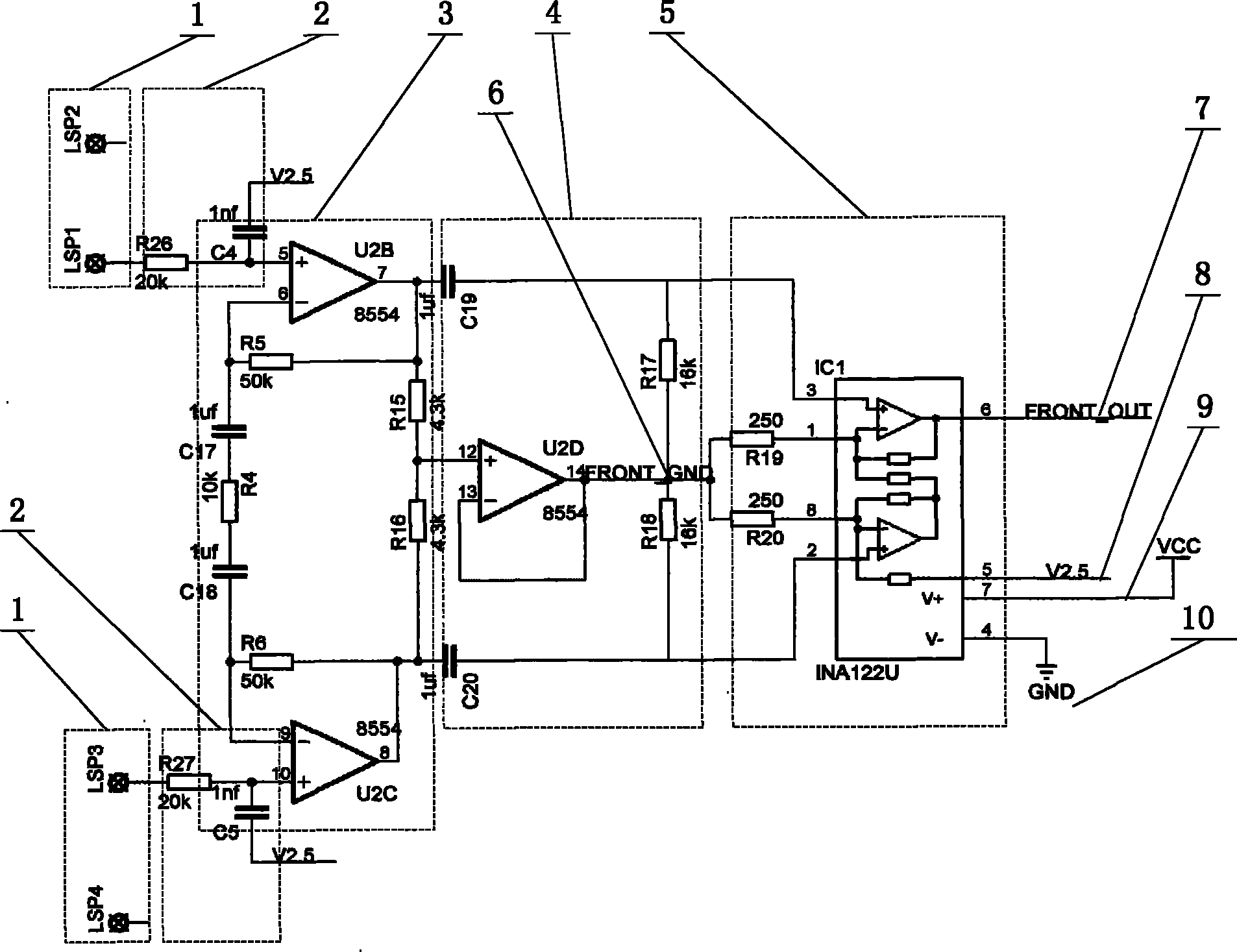 Active double electrode surface electromyography sensor