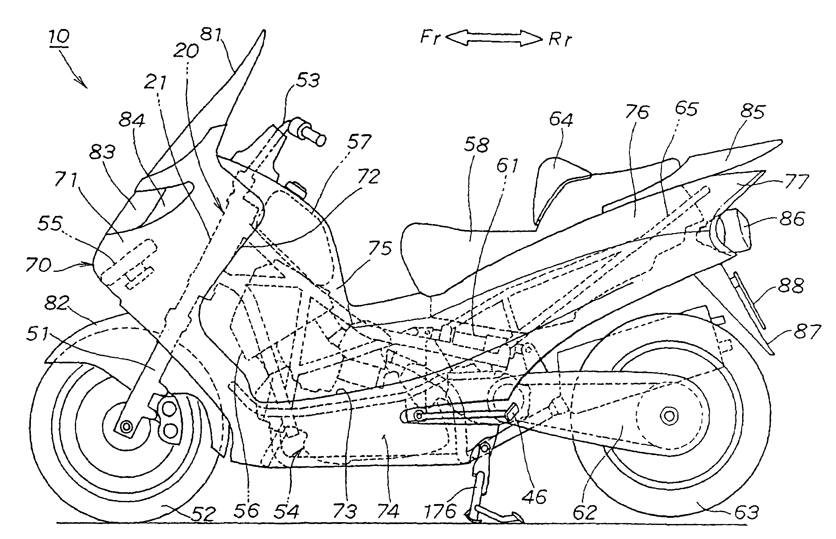 Exhaust pipe structure of vehicle with low floor