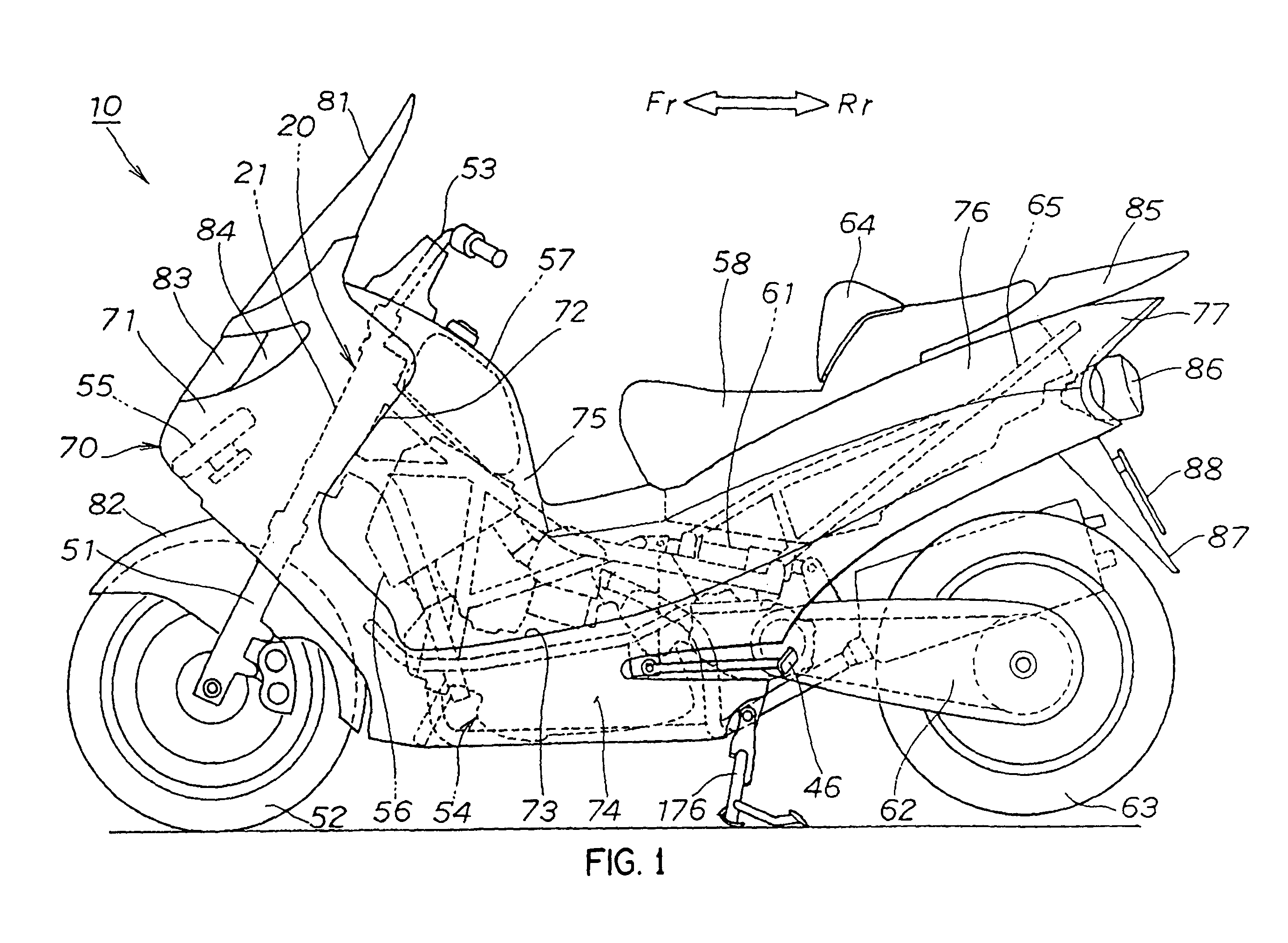 Exhaust pipe structure of vehicle with low floor