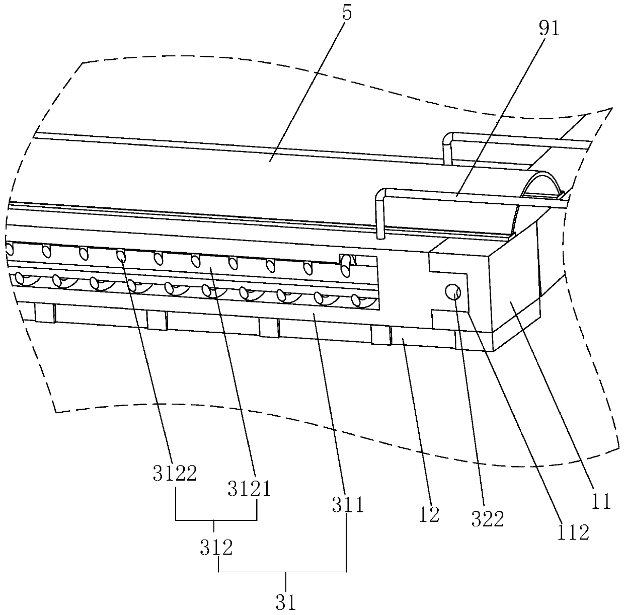 Scrap iron removal device for wire cutting machine cooling liquid