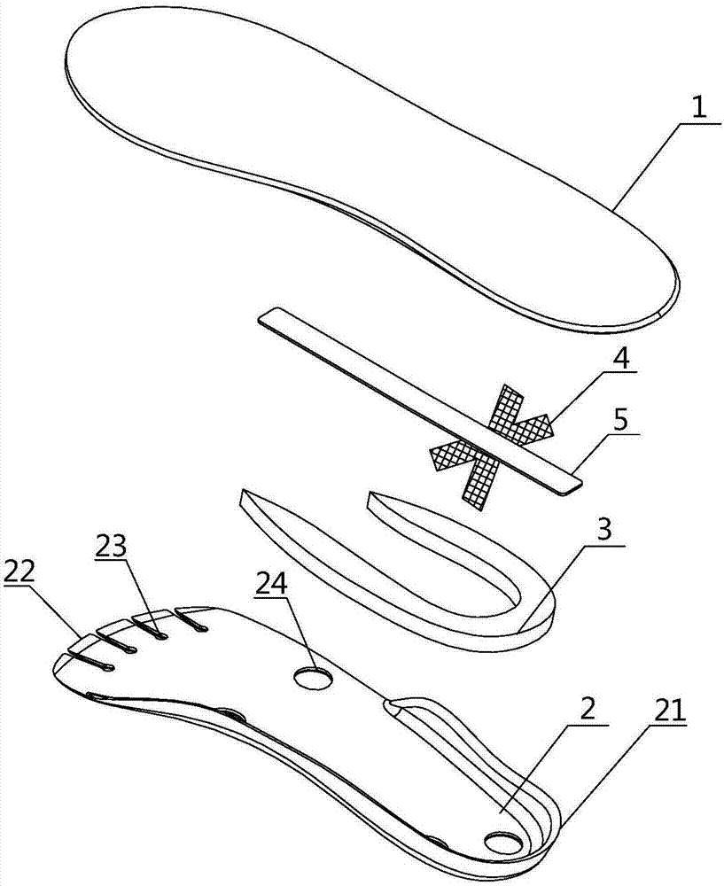 Anti-deformation elastic insole structure