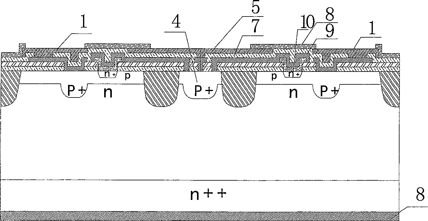 A ballasting resistor structure of microwave power transistor dynamic emitter electrode