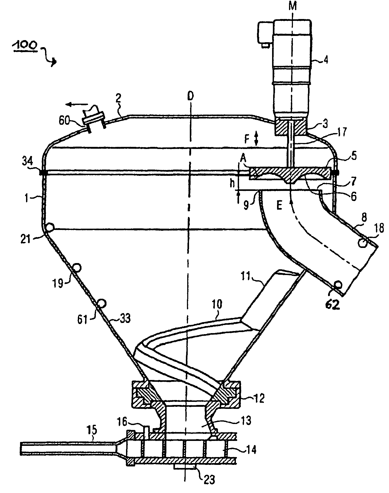 Device and method of closed-loop level control and for the controlled evacuation of paste masses