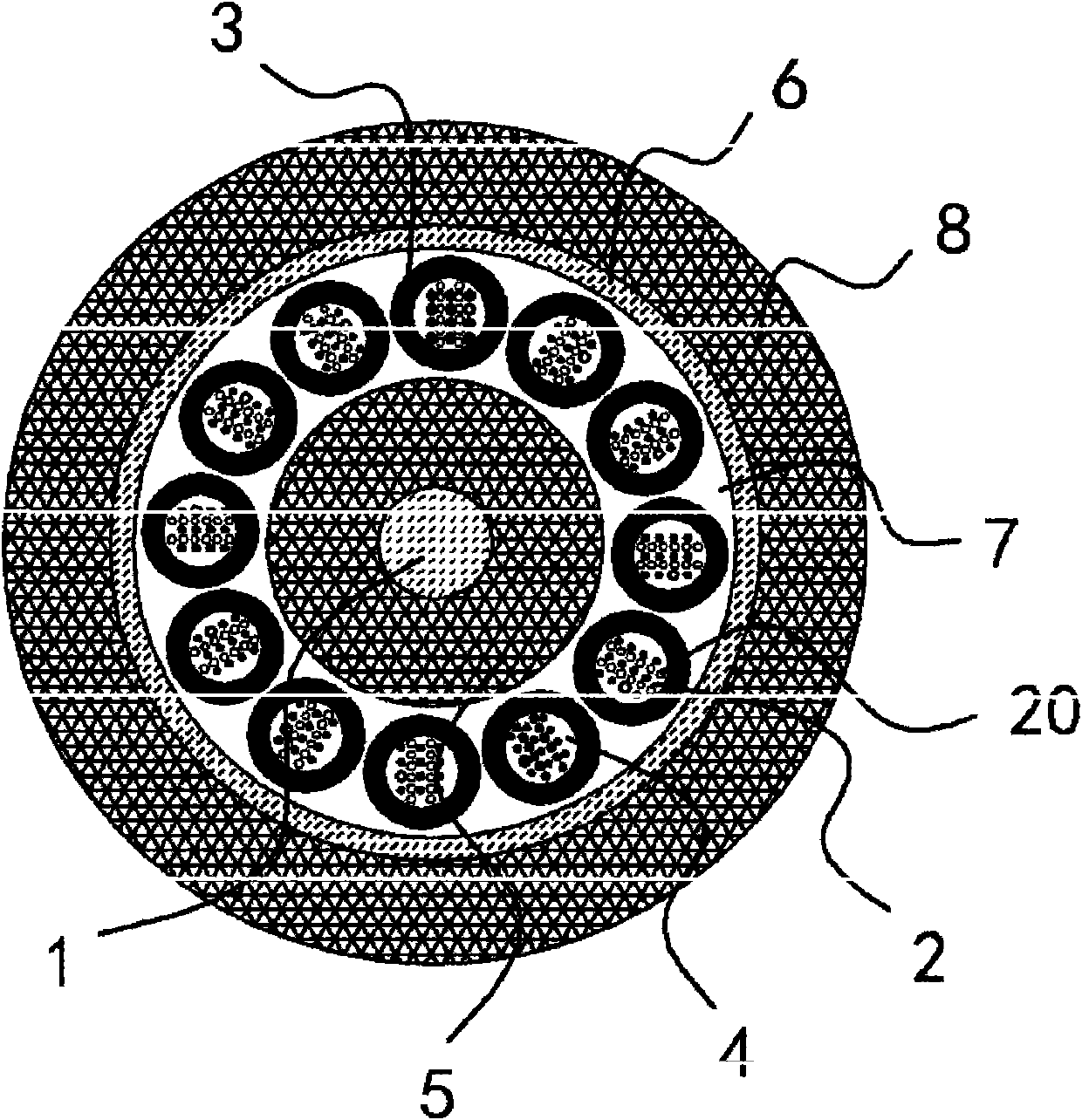 Non-belt fiber and large-core number single-layer stranding optical cable