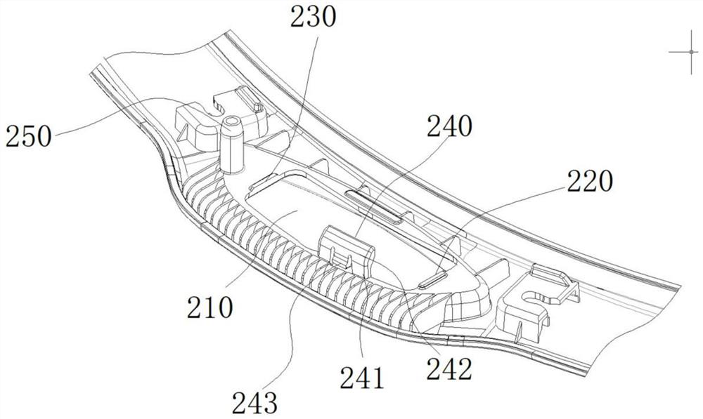 A kind of wheel brow structural part and its automobile