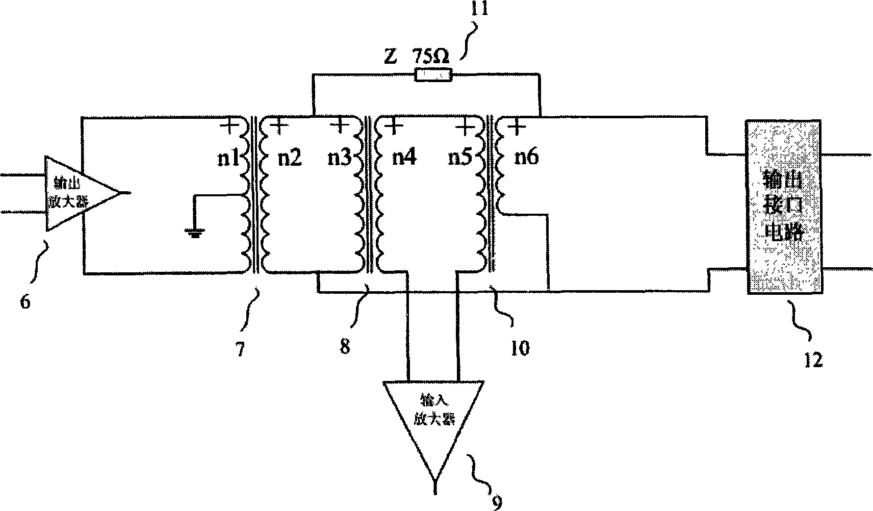 Transmission duplex interface circuit suitable for compound impedance medium