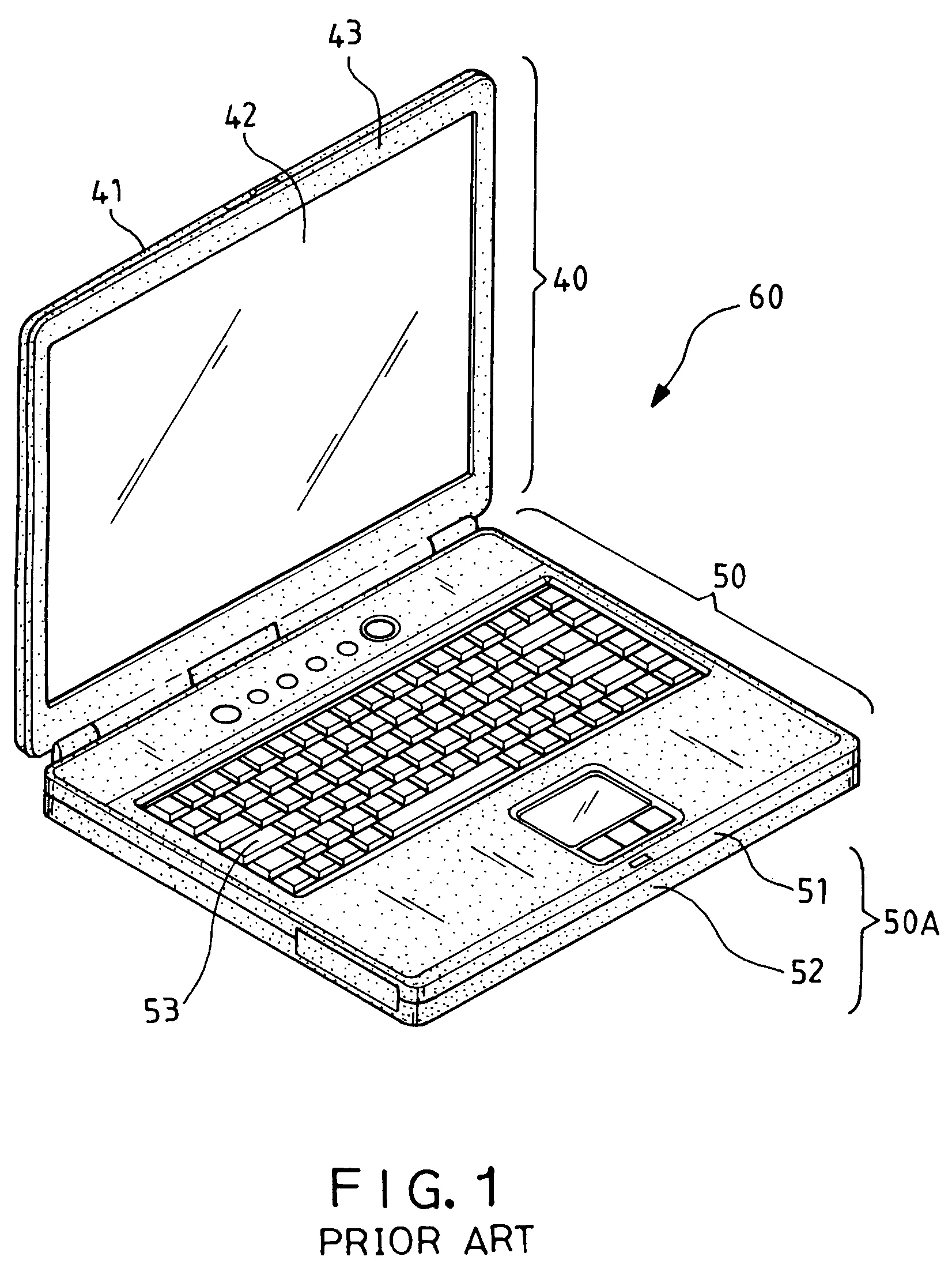 Combination housing of a notebook computer