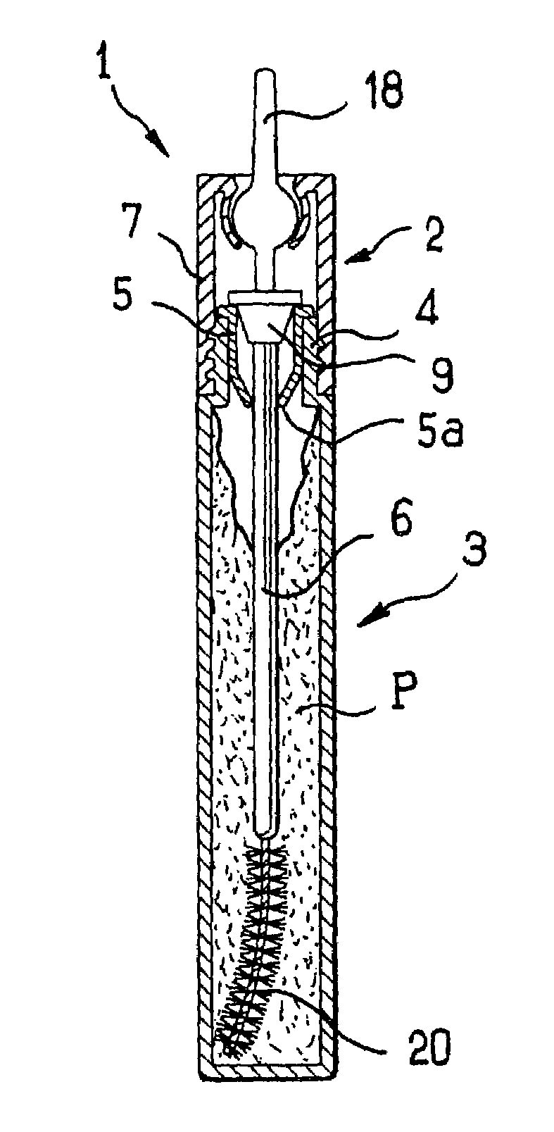 Applicator including a stem connected to a handle member via a hinge