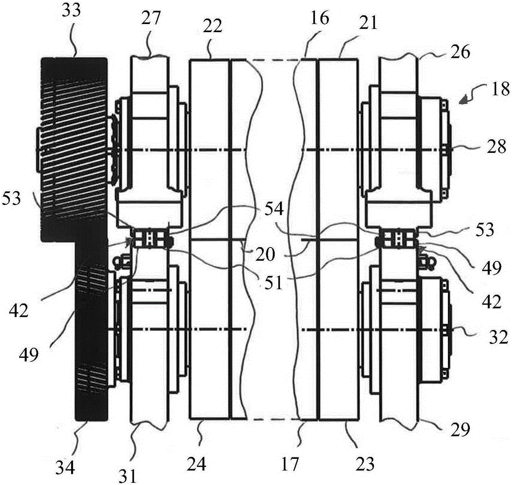 Adjustable arrangement for transforming a planar support, cassette, unit and machine equipped with same