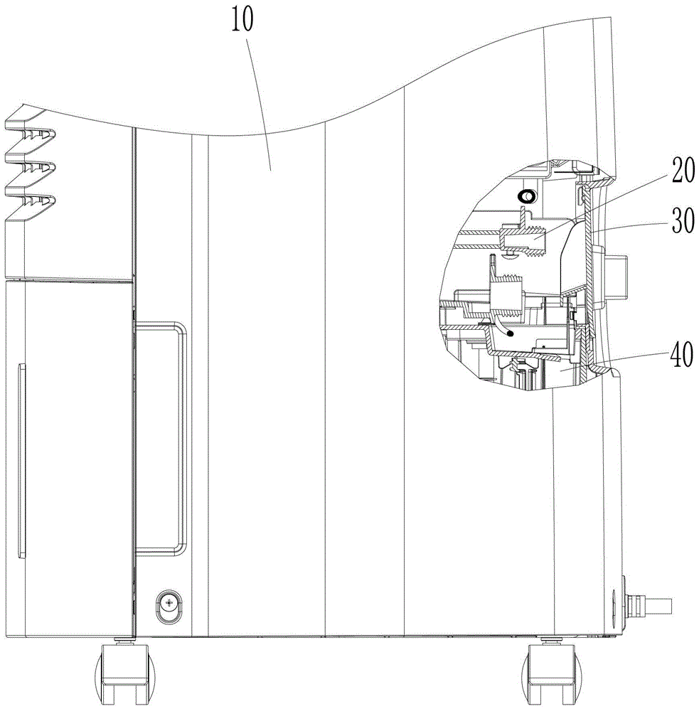 Water pump drainage outlet drainage device and dehumidifier